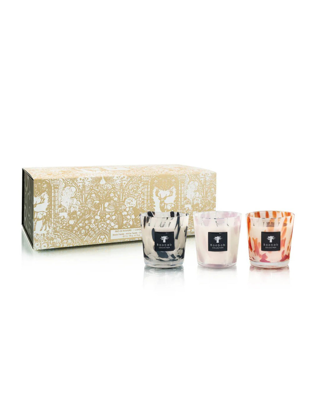 Coffret Trio Bougies Pearls - Baobab - I.D DECO MARSEILLE