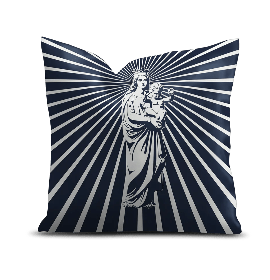 Coussin velours Bonne Mère - Pôdevache (6 coloris) - I.D DECO MARSEILLE