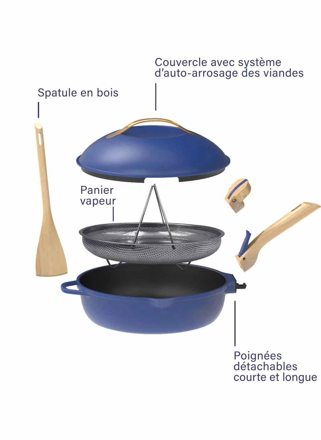 La Fabuleuse Poêle 8 en 1 Saphir 24cm - Cookut - I.D DECO MARSEILLE