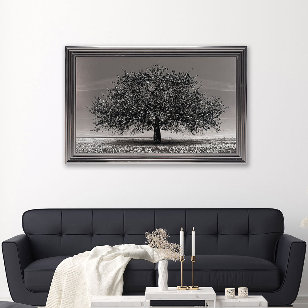 Tableau Arbre de Vie Gris Anthracite - Liquid Art - I.D DECO MARSEILLE