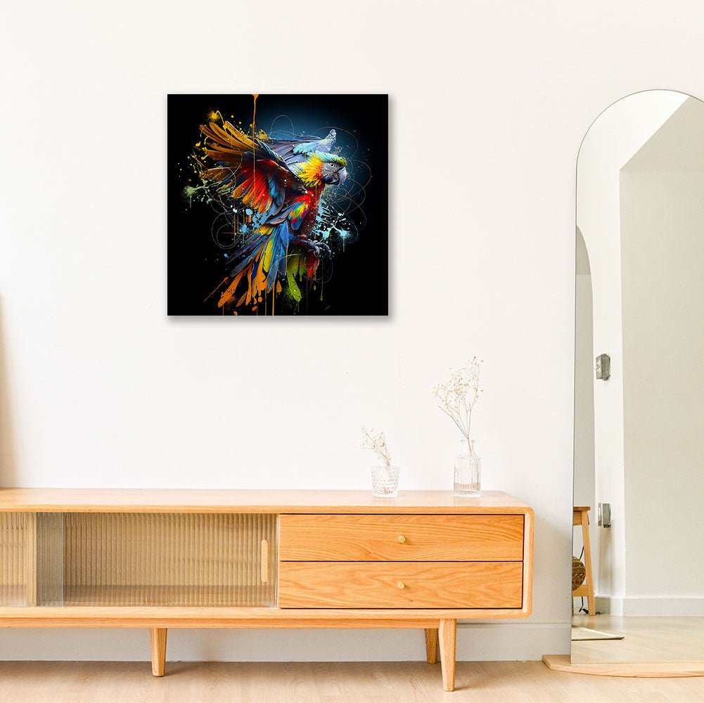 Tableau Verre - Perroquet Color - I.D DECO MARSEILLE