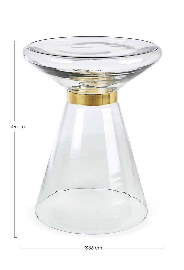 Table d'appoint verre Minaz - Transparent - I.D DECO MARSEILLE