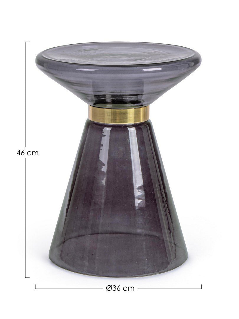 Table d'appoint verre Minaz - Fumé - I.D DECO MARSEILLE