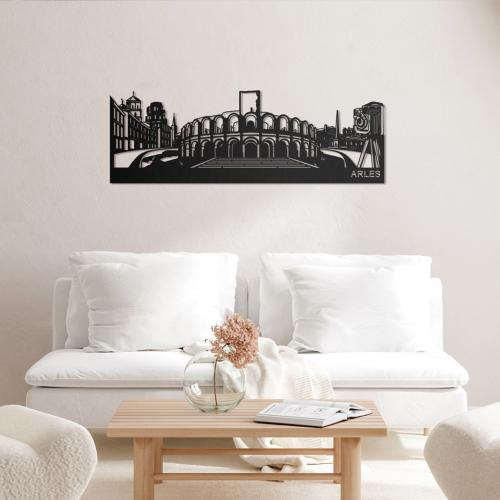 Skyline Arles, applique murale découpée au laser, disponible en 3 tailles chez I.D DECO Marseille en retrait boutique ou en livraison partout en France