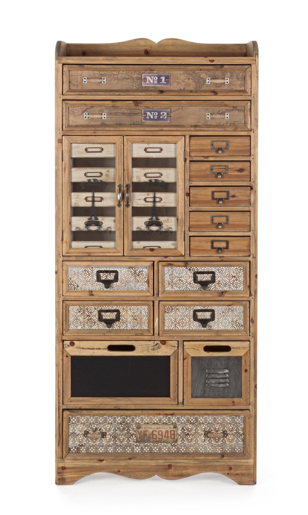 Chiffonnier Bois 2P - 14T H.153.5cm - I.D DECO MARSEILLE