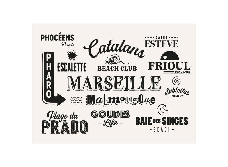 Set de table Les quartiers de Marseille (2 coloris) - I.D DECO MARSEILLE