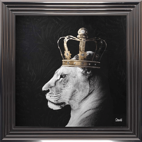 Tableau Gel et Strass Queen Lion - I.D DECO MARSEILLE