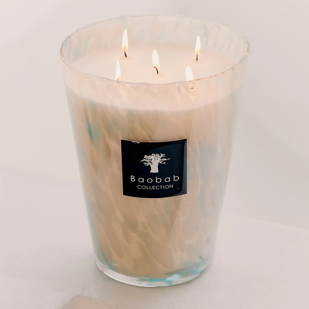 Bougie Baobab Pearls Coral verre décor corail parfum floral - I.D DECO MARSEILLE