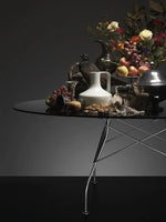 Table Glossy Kartell, plateau en céramique Gris Tropical, disponible avec 3 coloris de pieds différents, disponible chez I.D DECO Marseille et en livraison partout en France