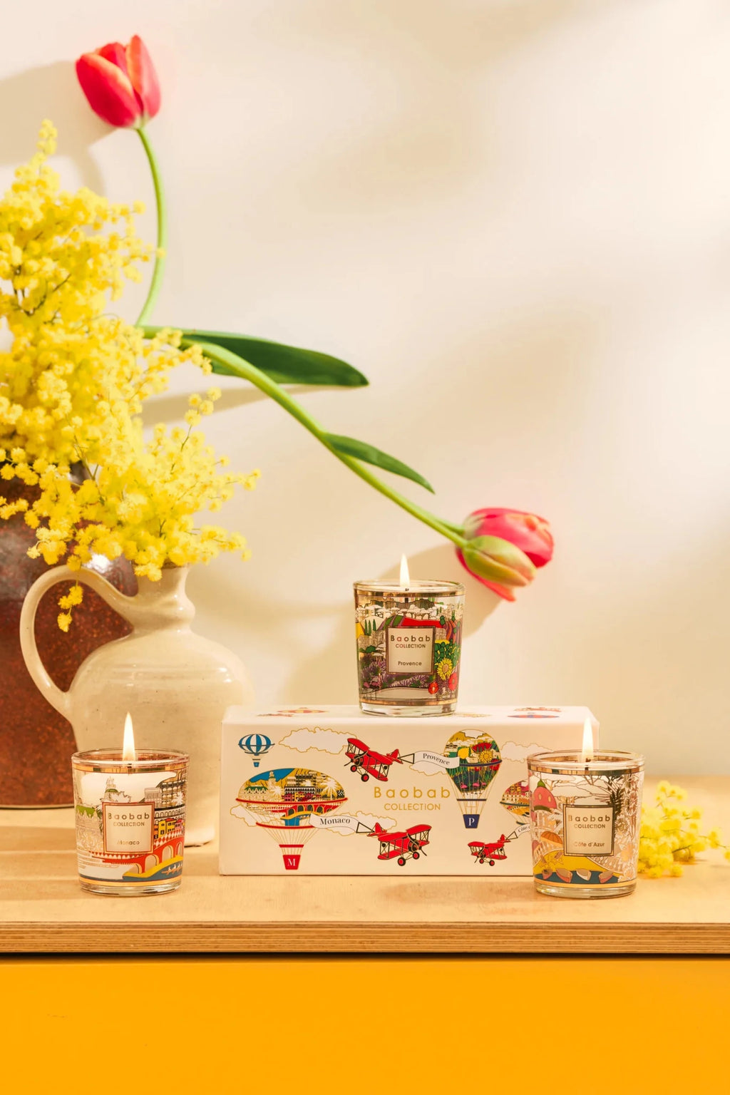 Coffret Trio Bougies Baobab – Travel Candles Provence, Monaco & Côte d’Azur - I.D DECO MARSEILLE