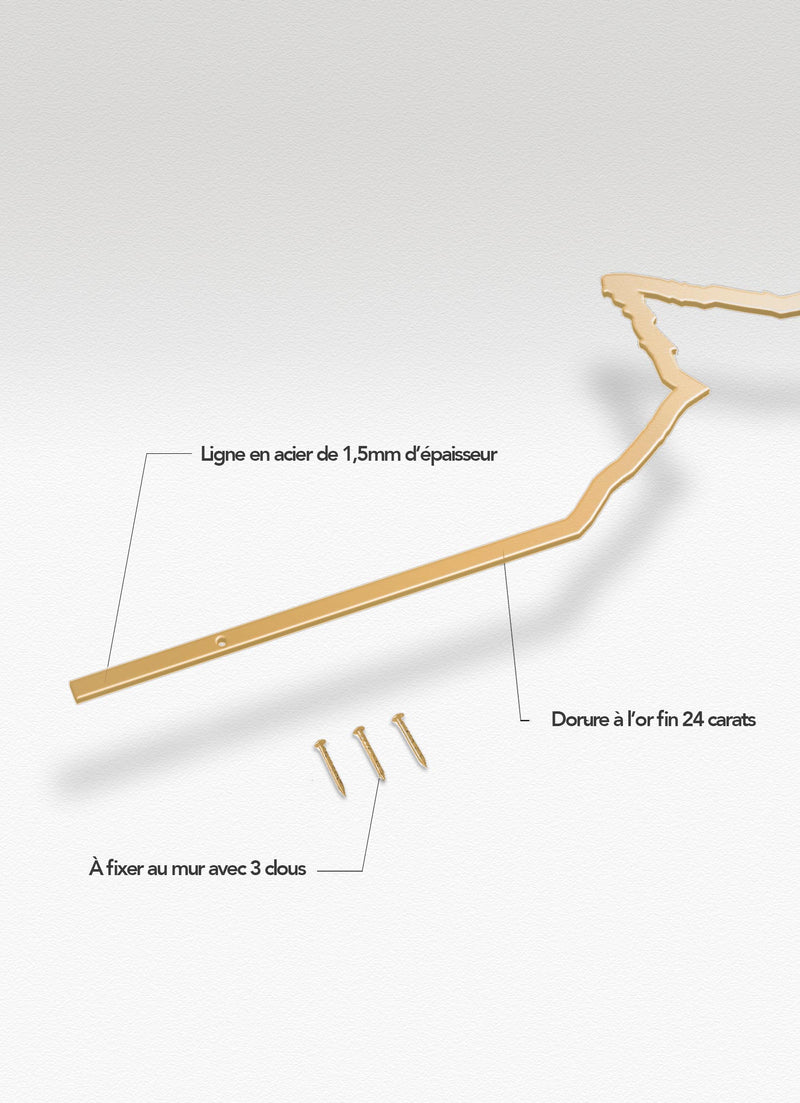 The Line La Ciotat Gold doré 50 cm, disponible chez I.D DECO Marseille et en livraison partout en France