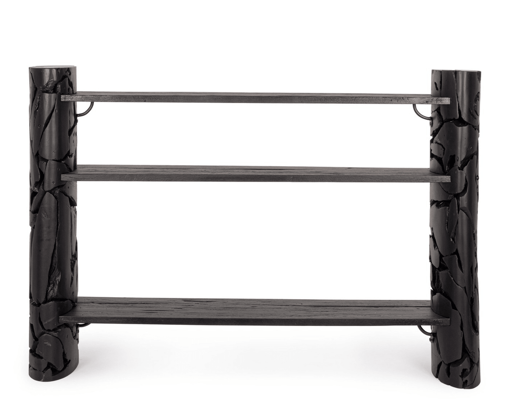 Console en teck massif noir design naturel Wood Art - I.D DECO MARSEILLE