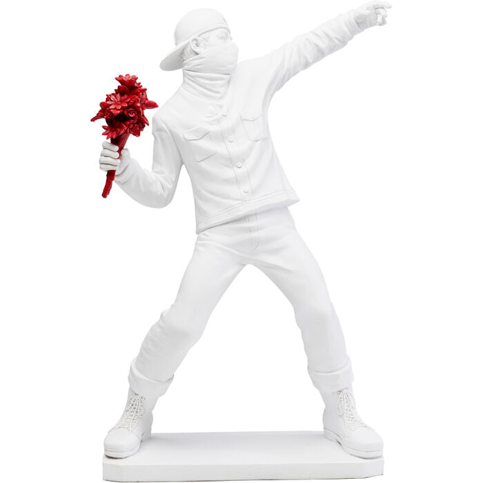 Figurine décorative Street Art Bouquet blanc 67cm