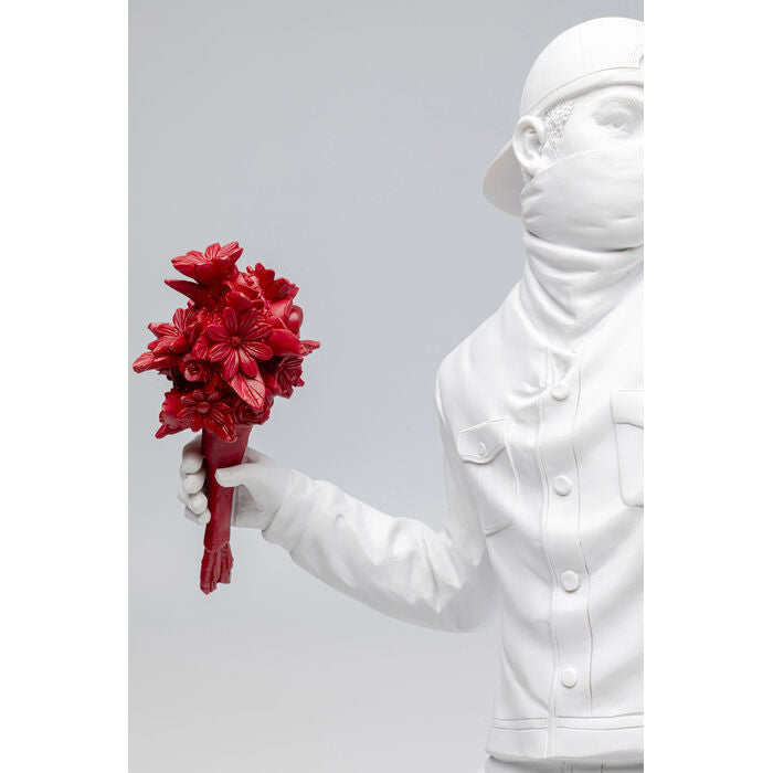 Figurine décorative Street Art Bouquet blanc 67cm