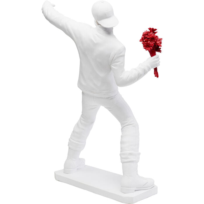 Figurine décorative Street Art Bouquet blanc 67cm