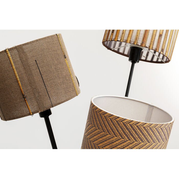 Lampadaire trépied 3 abat - jours lin et noir 145 cm - I.D DECO MARSEILLE