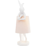 Lampe à poser lapin blanche, abat-jour rose poudré, disponible chez I.D DECO Marseille et en livraison partout en France