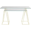 Bureau Polar laiton - verre - I.D DECO MARSEILLE