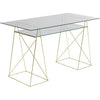 Bureau Polar laiton - verre - I.D DECO MARSEILLE