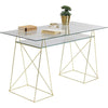 Bureau Polar laiton - verre - I.D DECO MARSEILLE