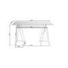 Bureau Polar laiton - verre - I.D DECO MARSEILLE
