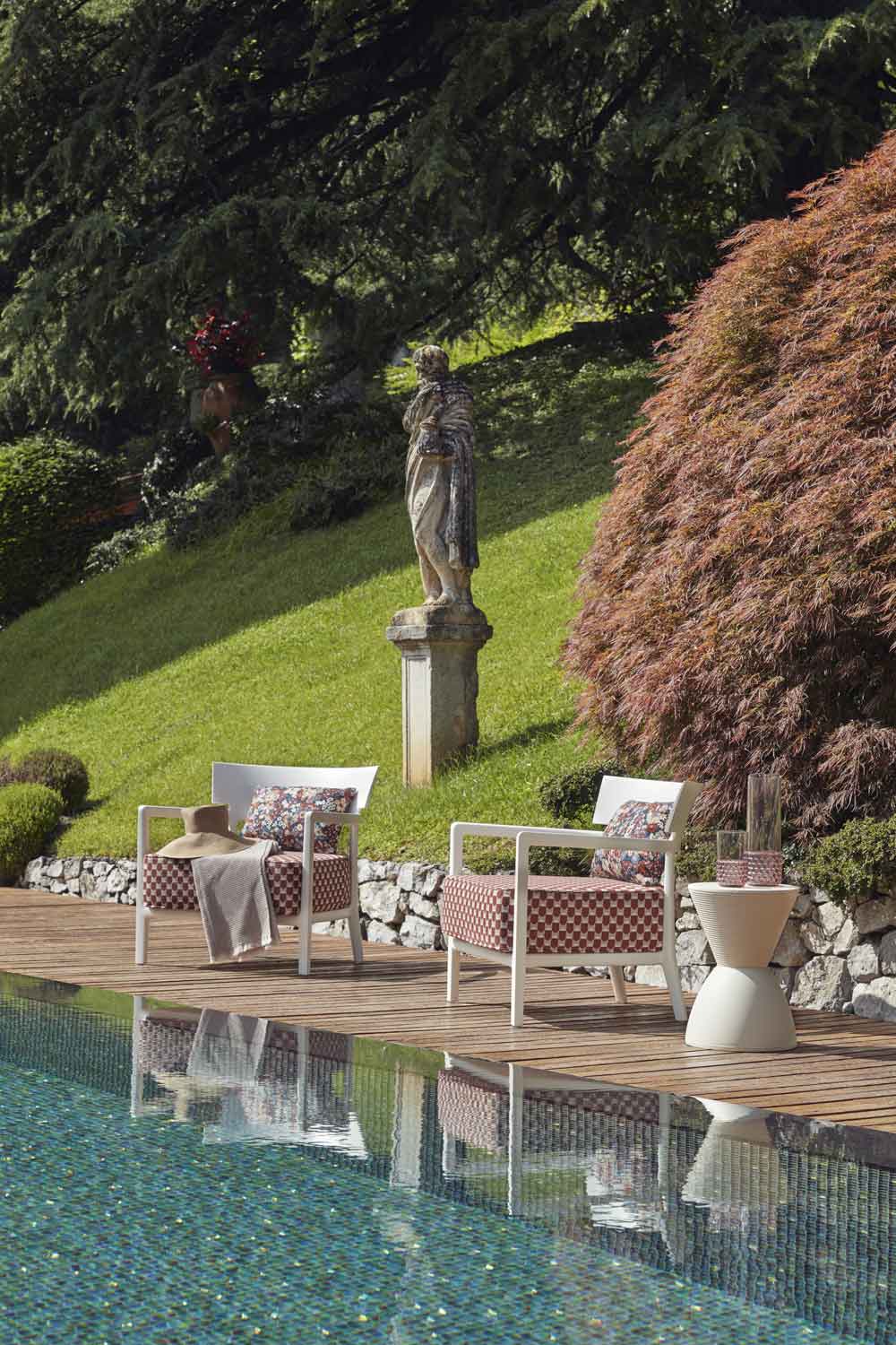 Fauteuil Cara Mat Outdoor Liberty Obi Check - Kartell (4 coloris) - I.D DECO MARSEILLE