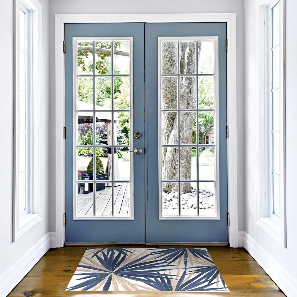 Tapis Vinyle Yompana Bleu - Intérieur et Extérieur - Pôdevache - I.D DECO MARSEILLE