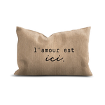 Coussin Velours Brodé L'amour est ici - Pôdevache