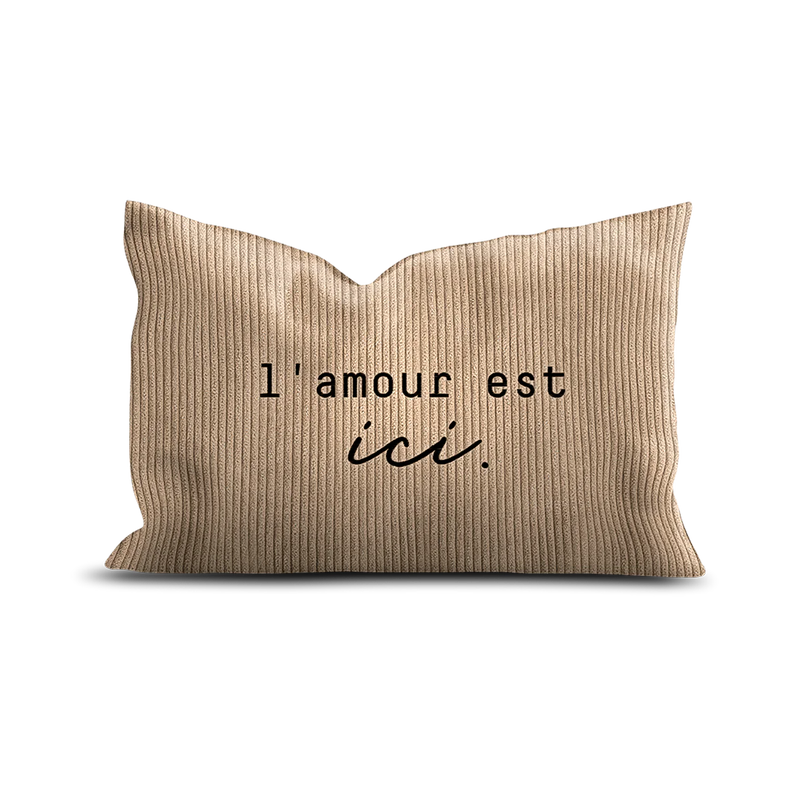 Coussin Velours Brodé L'amour est ici - Pôdevache