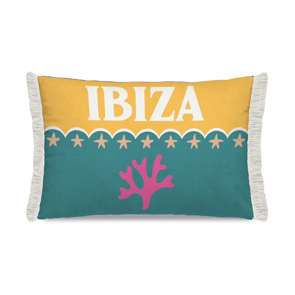 Coussin extérieur frangé Ibiza - Pôdevache - I.D DECO MARSEILLE