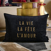 Coussin Velours Brodé Vie Fête Amour - Pôdevache - I.D DECO MARSEILLE