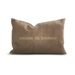 Coussin Velours Brodé Maison du Bonheur - Pôdevache - I.D DECO MARSEILLE