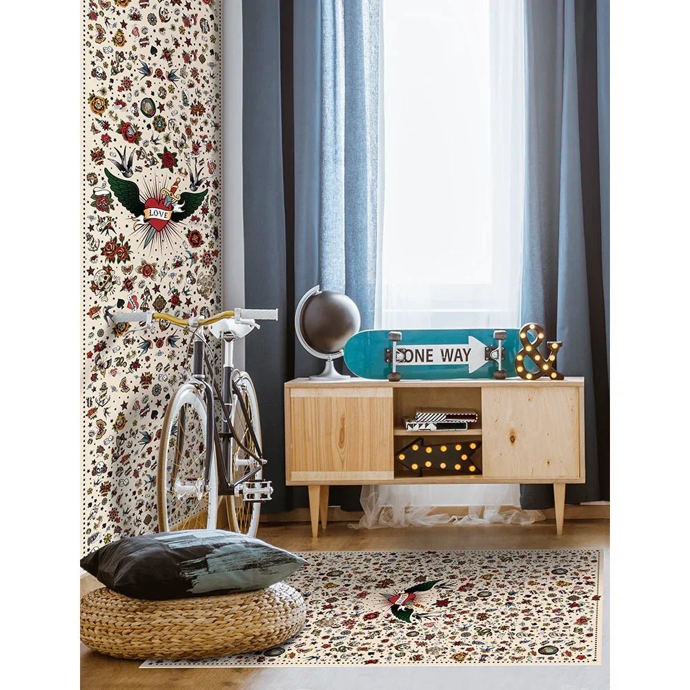 Tapis Vinyle Tattoo - Intérieur et Extérieur - Pôdevache - I.D DECO MARSEILLE