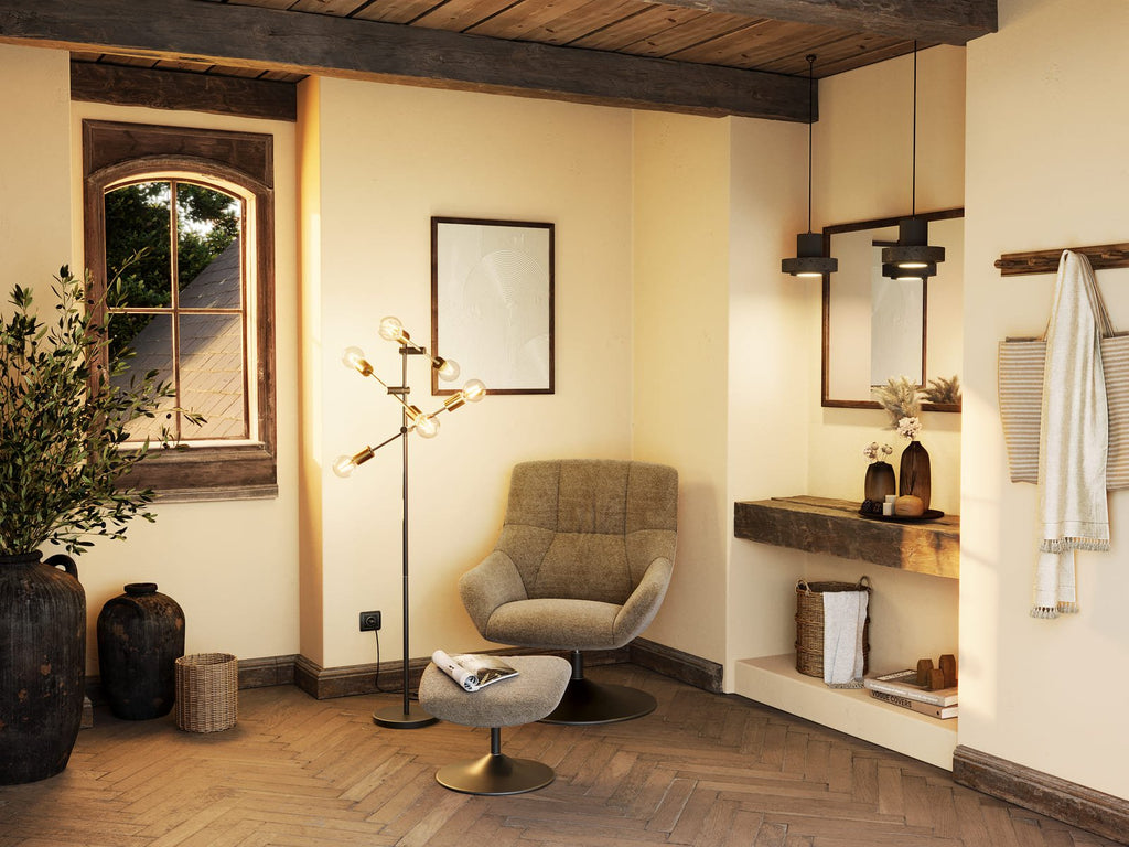 Fauteuil + repose pieds Baolib - Beige - I.D DECO MARSEILLE