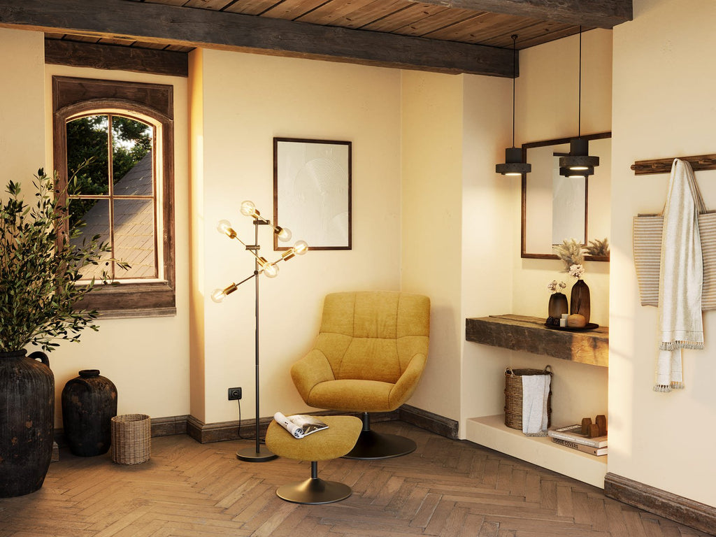 Fauteuil + repose pieds Baolib - Ocre - I.D DECO MARSEILLE