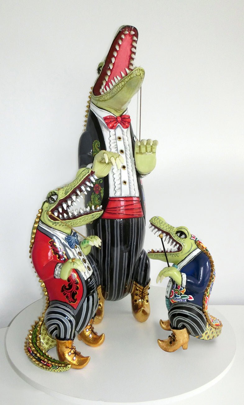 Alligator Leonard B XL Tom’s Drag – Sculpture crocodile design 105 cm - I.D DECO MARSEILLE