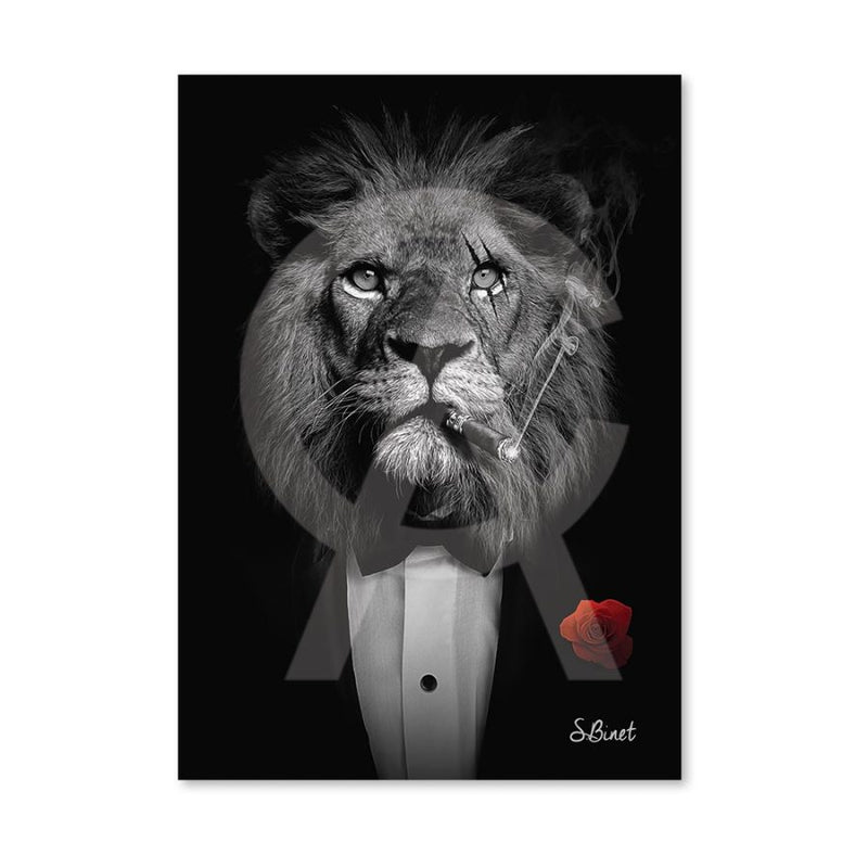 Sylvain Binet - Lion Mafia NB - 20x28cm