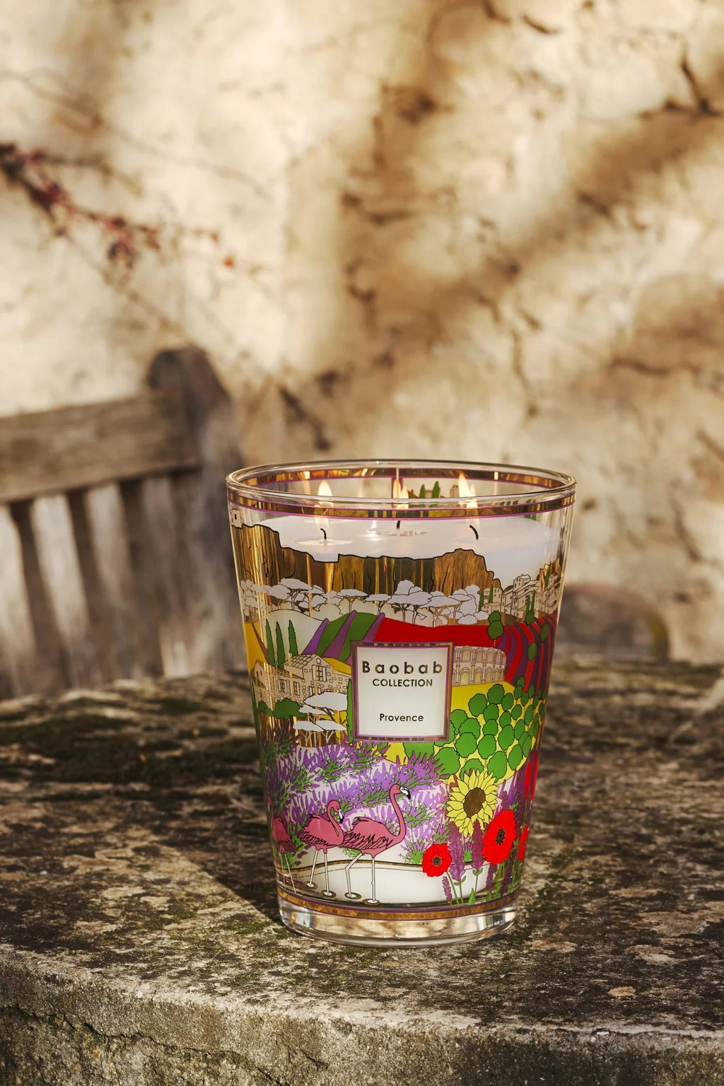 bougie baobab collection provence verre décoré