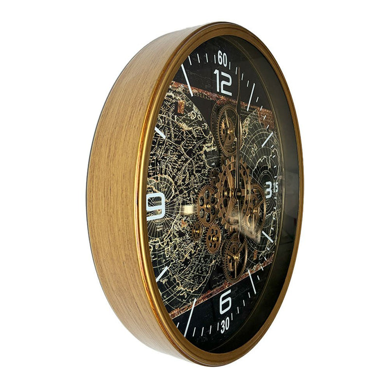 Horloge à engrenages avec verre D.60cm - I.D DECO MARSEILLE