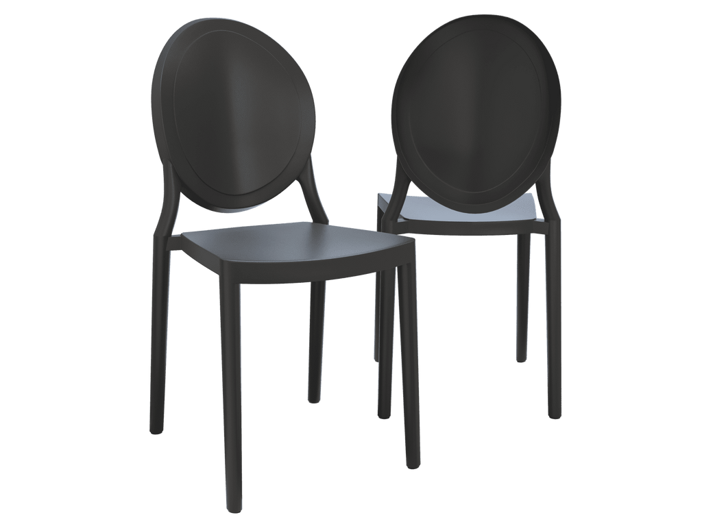 Chaise Léa Noir - intérieur et extérieur - I.D DECO MARSEILLE