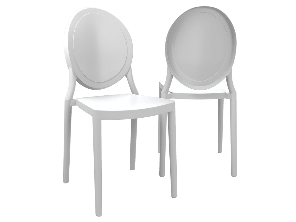 Chaise Léa Blanche - intérieur et extérieur - I.D DECO MARSEILLE