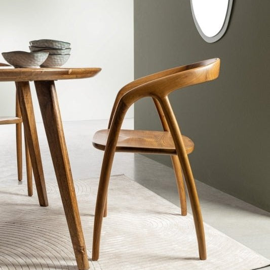 chaise bois design avec accoudoirs style scandinave dany