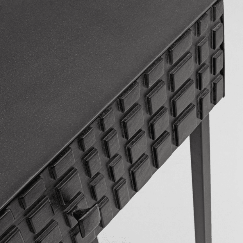Console design bois sculpté et acier URBAN GRID - I.D DECO MARSEILLE