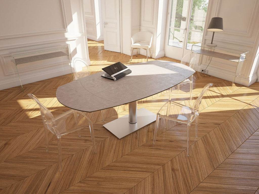 Table de repas céramique Archi - Acier brossé - I.D DECO MARSEILLE