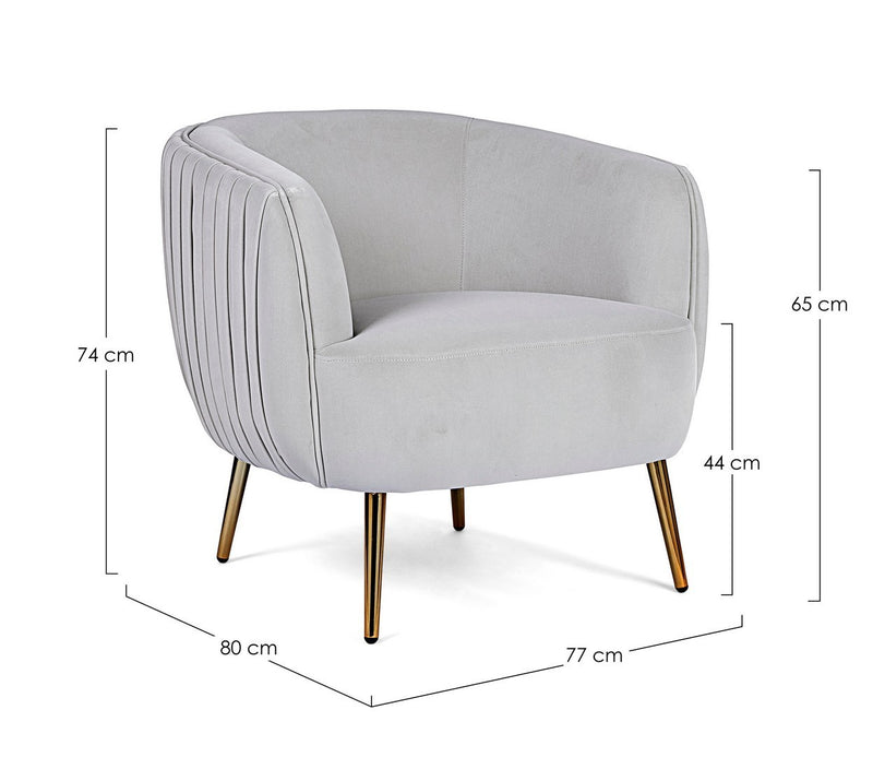 Fauteuil Liny Gris Clair