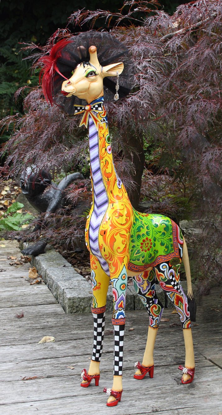 Girafe Effi L Tom’s Drag – Sculpture girafe design colorée - I.D DECO MARSEILLE