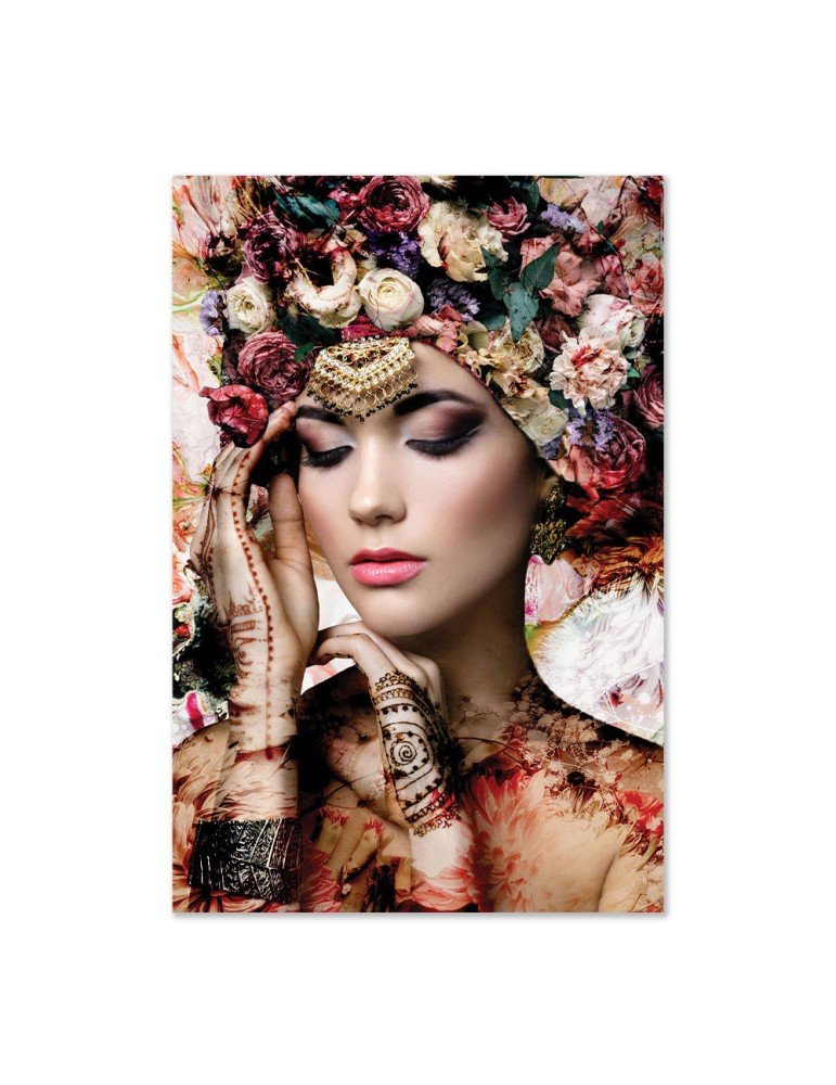 Tableau Plexi - Femme aux Fleurs - I.D DECO MARSEILLE
