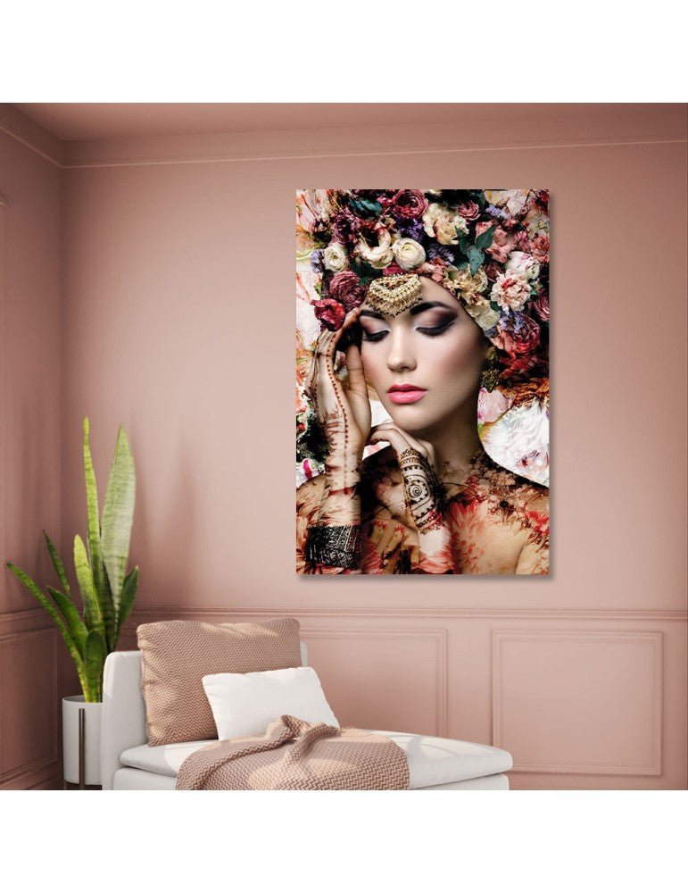 Tableau Plexi - Femme aux Fleurs - I.D DECO MARSEILLE