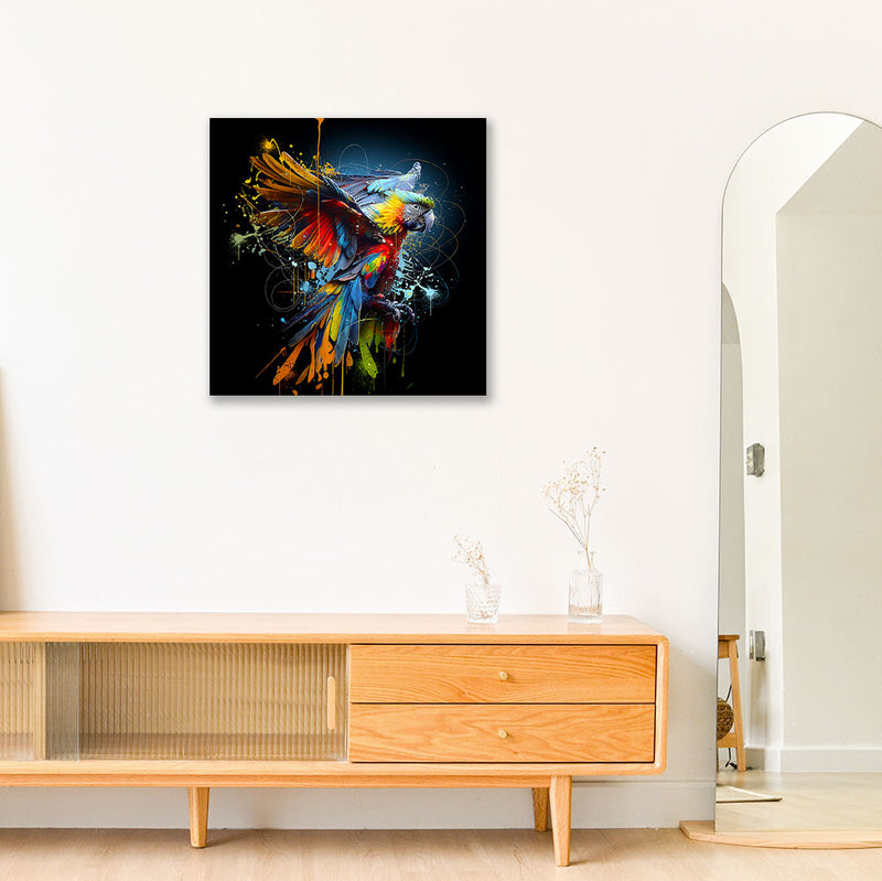 Tableau Verre - Perroquet Color