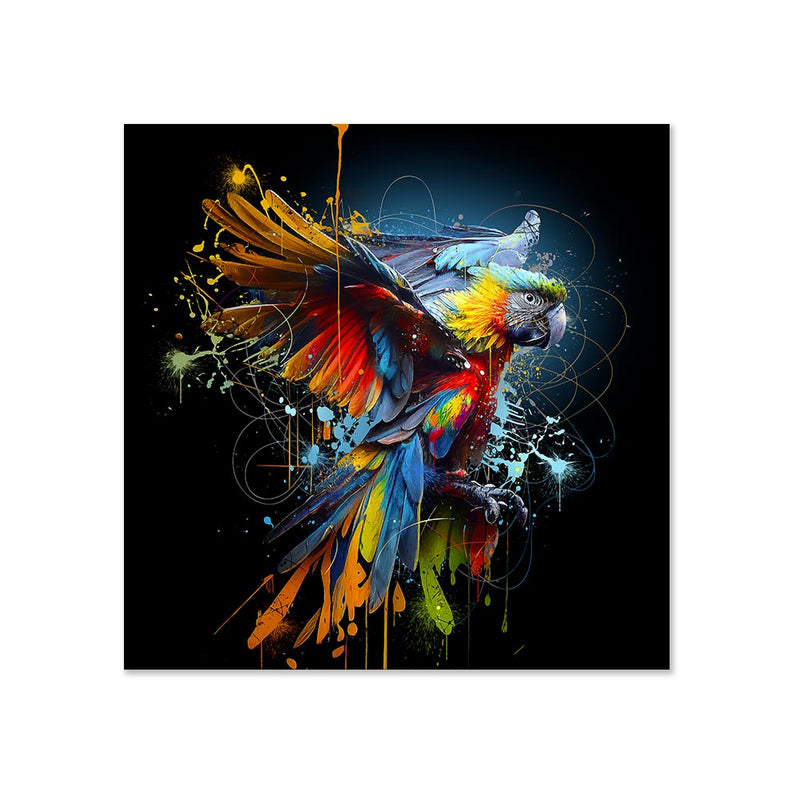 Tableau Verre - Perroquet Color
